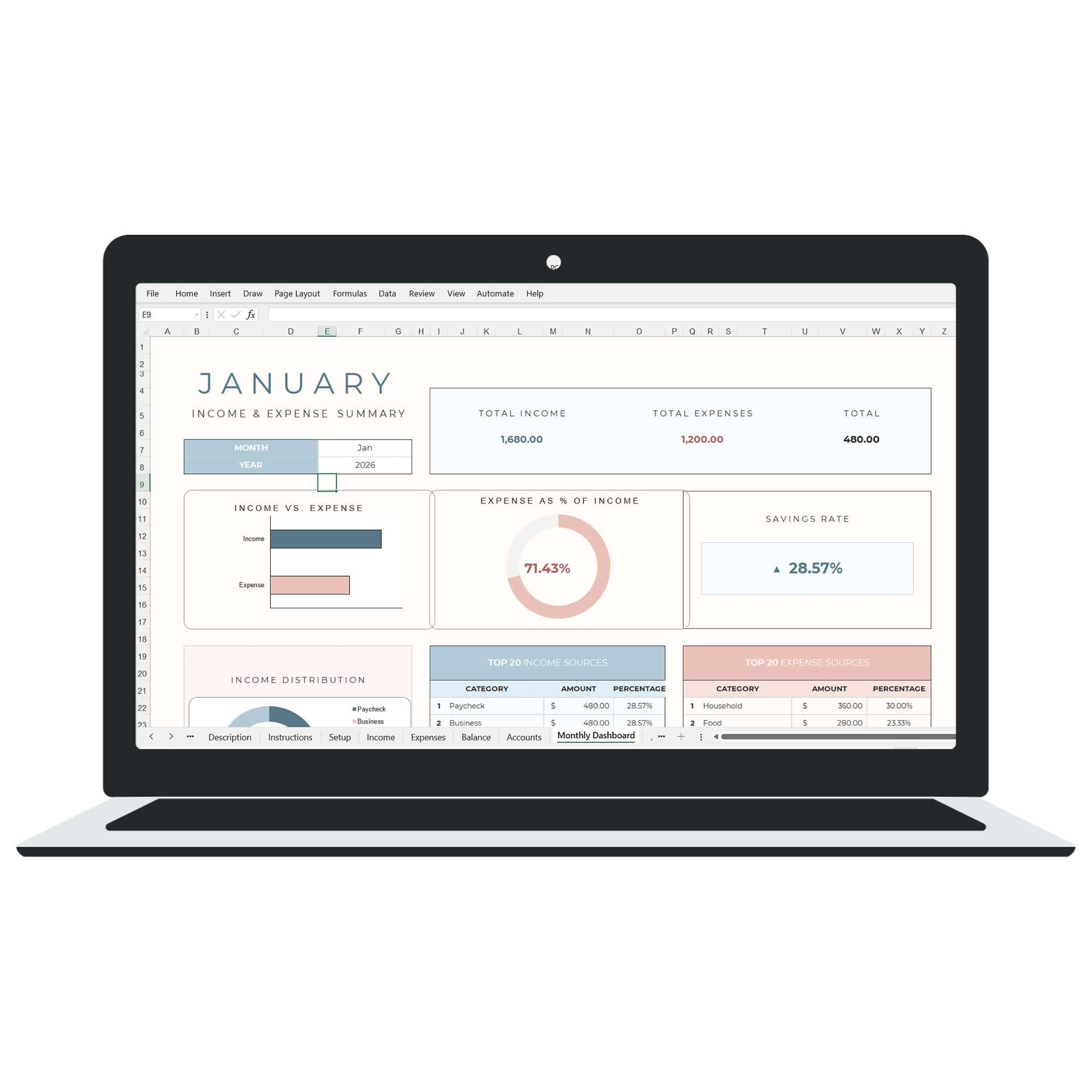 Ultimate Income & Expense Dashboard Template - Image 7