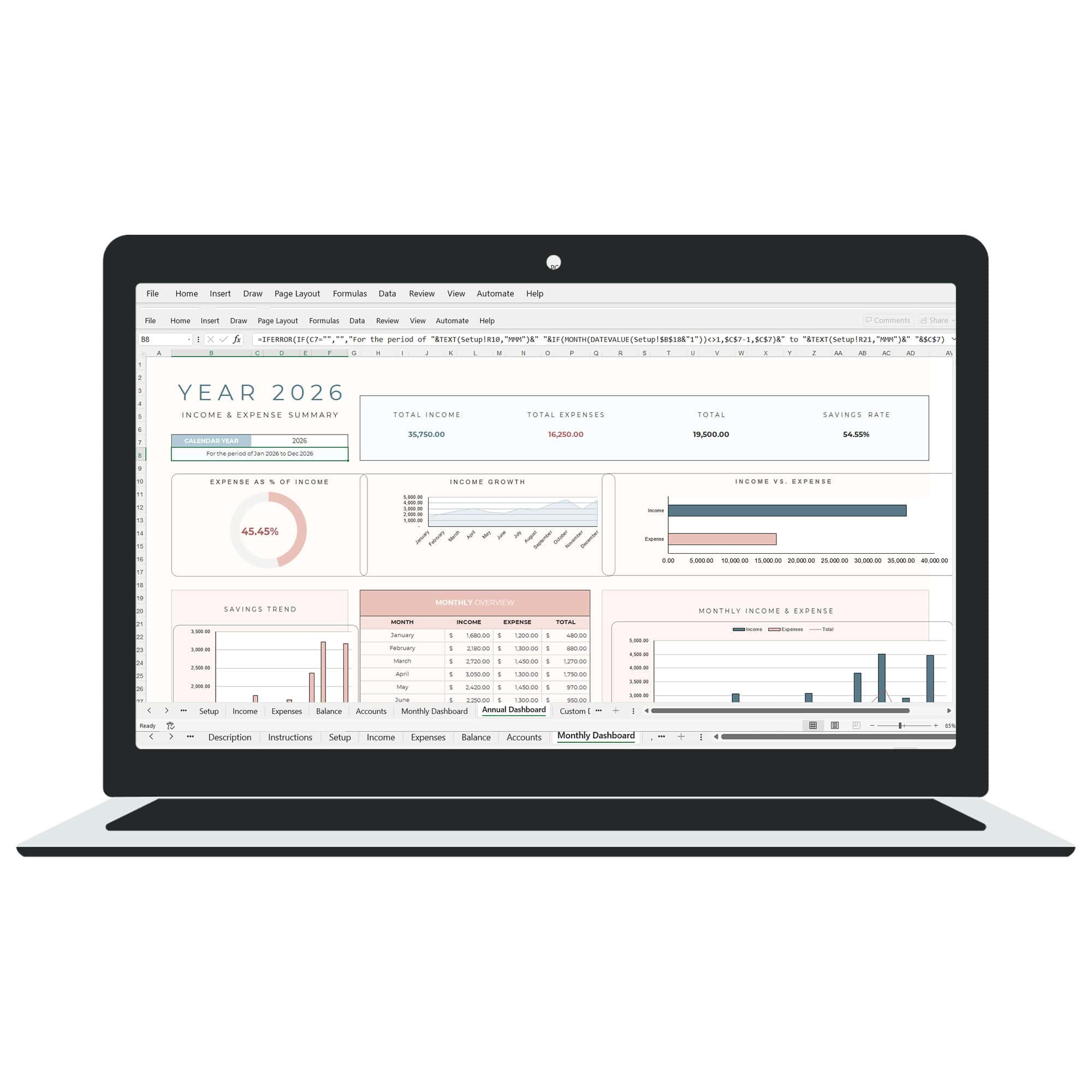 Ultimate Income & Expense Dashboard Template - Image 8